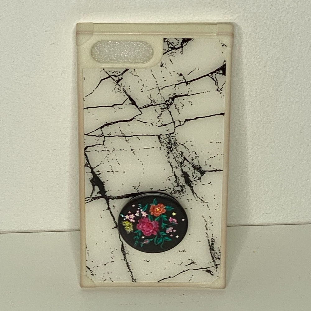 iPhone 7 Plus square case white marble